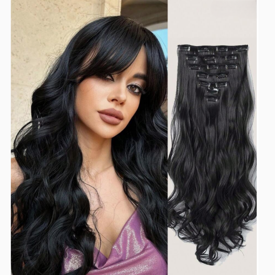 The Beautiful Market Curly, 6 piece clip in extensions