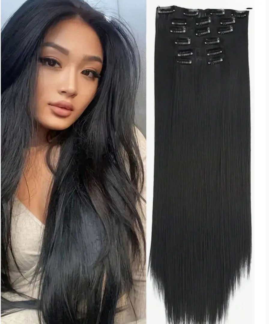 The Beautiful Market Straight, 6 piece clip in extensions