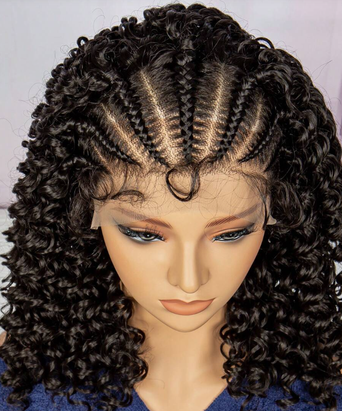 The Beautiful Market Lace front, Braid front and curly back wig